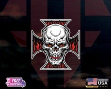 SKULL  CROSS BONES SKULL DECAL STICKER DESIGN LAMINATED 6Y  US  VINYL AI