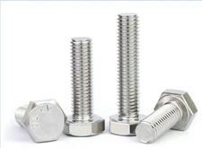 M9 Hexagon Head BoltsHex Head Screws Pitch M9x1 / M9x1.25  304 Stainless Steel