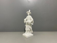 KPM Berlin Figur Malabar / Malabarin mit Drehleier Weiss F.E.Meyer H:24cm