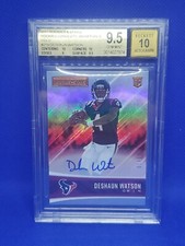 2017 Rookies & Stars⚡Deshaun Watson Rookie Auto⚡Gold 1/10⚡RC #219⚡BGS 9.5 Gem 💎
