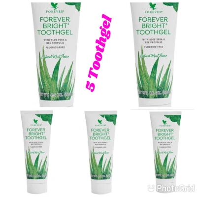 5X Forever Living Aloe Vera Bright Tooth Gel Natural Mint Toothpaste