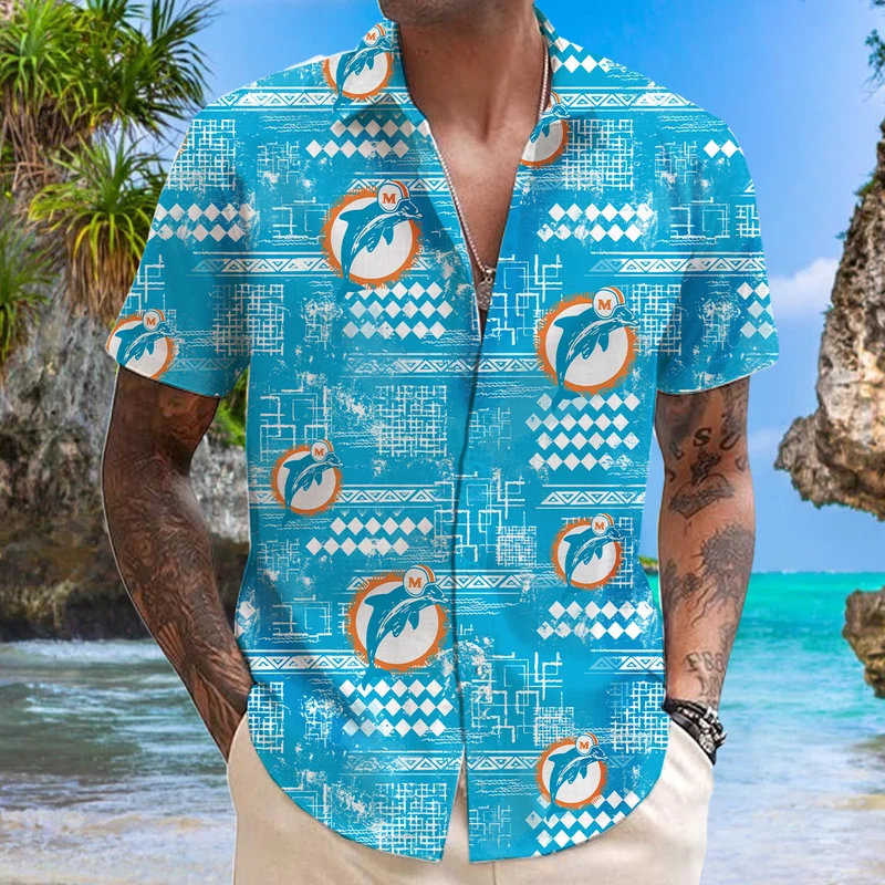 miami dolphins aloho hawaiian shirt, hawaii pattern, 80s retro shirt