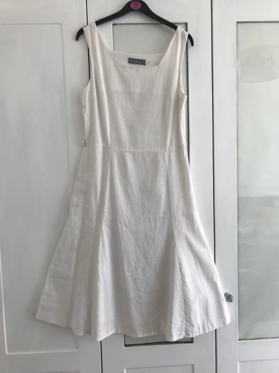 White Linen Dresses for Women for sale | eBay UK