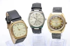F x3 Vintage Gents Timex Automatic Running Wristwatches Inc Rotary, Timex Etc