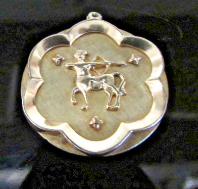 Vintage 60er massiver 14k Gold großer individueller 3D Schütze Sternzeichen Charm Anhänger 9,2gr