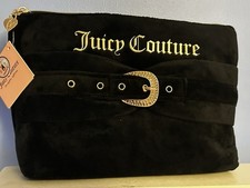 Juicy Couture Black Velour Cosmetic Bag. NWT 12 X 8