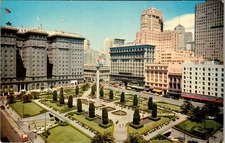 Vintage Union Square San Francisco Postcard Selithco True Color