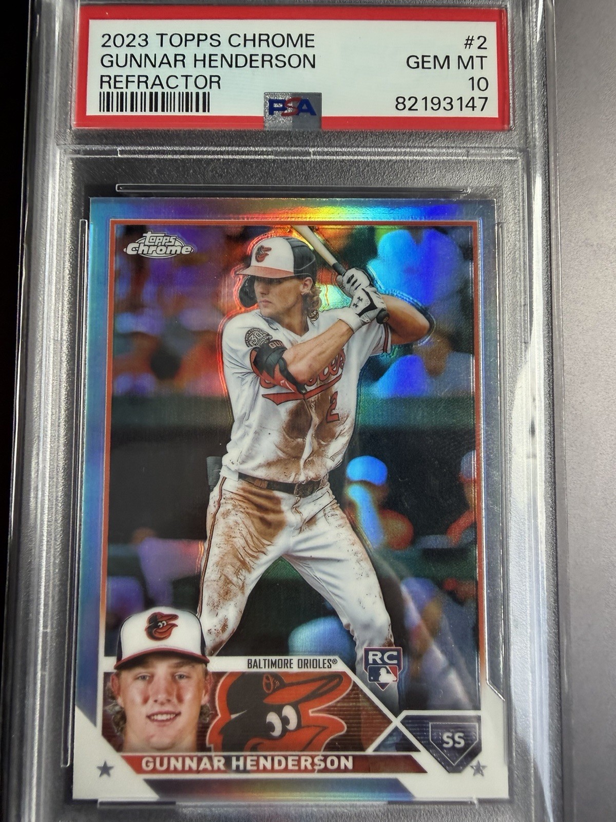 2023 Topps Chrome 2 Gunnar Henderson Sepia refractor RC PSA 10 Orioles GC0659