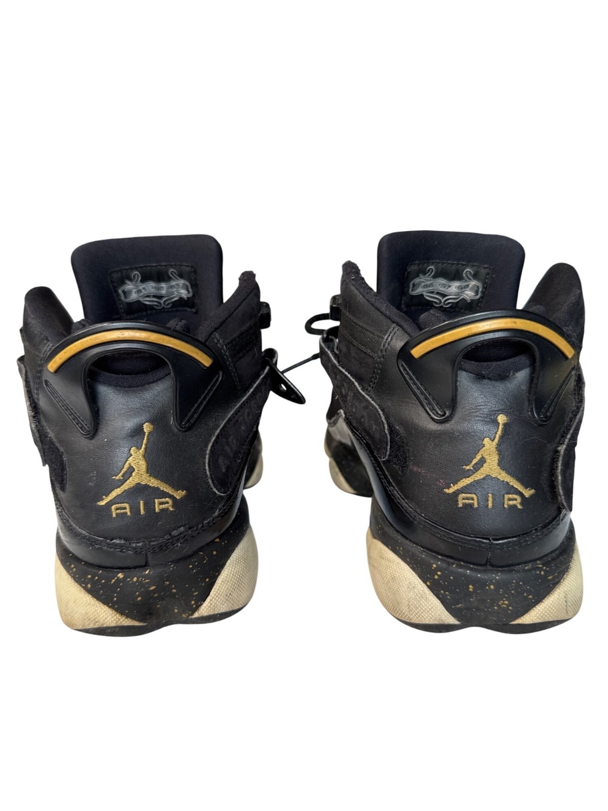 Rare Nike Air Jordan Retro 6 Rings Sneakers Black/Gold Speckle Mens Size 9 Pre-O thumbnail 3