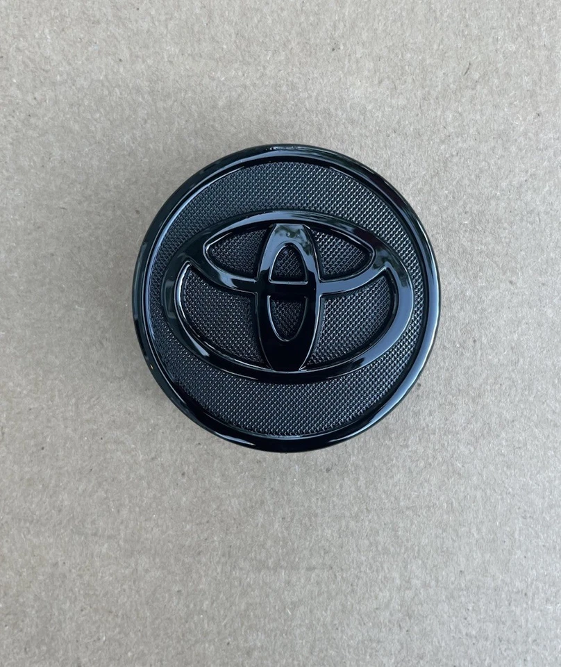 4x Tapacubos centrales llantas toyota negro brillante logo 57mm prius corolla Foto 3 de 4