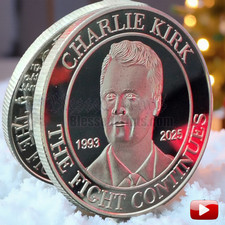 Charlie Kirk Memorial Coin TPUSA Shiny Silver Plated The Fight Continues TPUSA 1