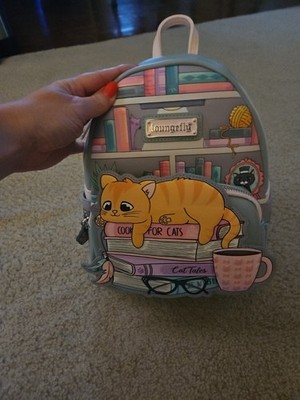 Loungefly Bookish Cat Mini Backpack Books-A-Million Exclusive New With Tags