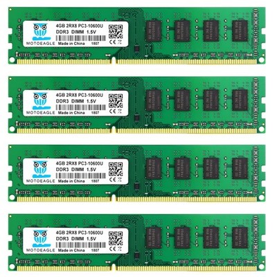 Motoeagle16GB Kit (4 X4GB) PC3-10600U DDR3 1333MHz UDIMM RAM, 4GB DDR3 DIMM M...