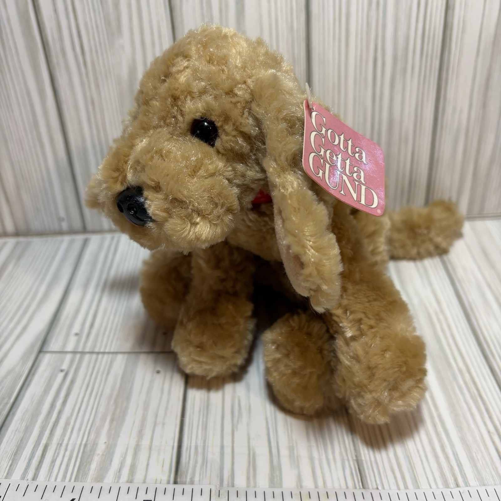 Gund Puddles Plush Dog Puppy 13024 Red Collar Small Stuffed 