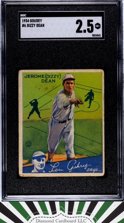 1934 Goudey #6 Dizzy Dean SGC 2.5