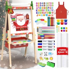 Art Easel for Kids Easel for Toddlers,Adjustable Standing Wooden Toddler Easel..