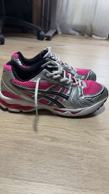 ASICS GEL-Kayano Herren Laufschuhe EU 44 Low Top Netz atmungsaktiv Pink/Silber