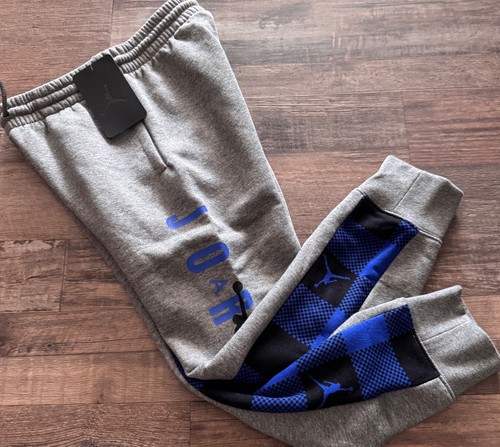 Set pantaloni jogger Nike Air Jordan ragazzo YSM blu/grigio/nero manica lunga nuovi con etichette piccoli - Foto 4 di 4
