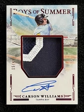 CARSON WILLIAMS Rookie Patch Autograph 2025 Panini Boys of Summer AUTO /49 Rays