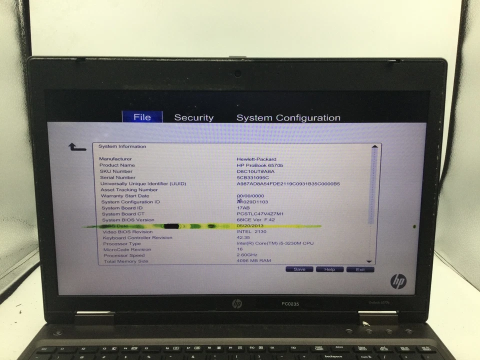 HP PROBOOK 6570B - BOOTS TO BIOS  - INTEL I5 3230M - 4GB RAM - READ DESC- BB - Image 2 of 4