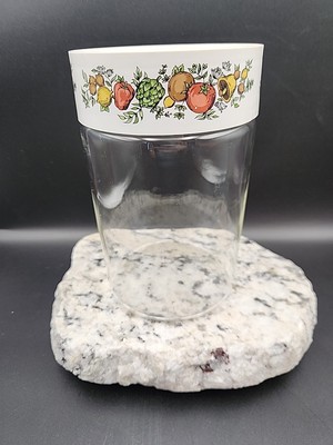 Vtg PYREX Corning Spice Of Life See N Store Glass Canister Storage Jar 7.5  MCM