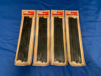 4 Pair NOS MOC TYCO #6703 HO 15'' STRAIGHT TRACKS TYCO QUICK-CLICK RACING TRACK