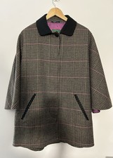 Giacca donna CHRYSALIS tweed 100% lana stile mantello taglia S (vestibilità UK 10-16)