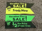 2 Lot Vintage Vacation Tire Sale Paper Advertising Display Shop Quality Treads