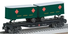LIONEL REA FLAT CAR W/ PIGGYBACK TRAILERS 6-26085 O GAUGE RAILWAY EXPRESS AGENCY