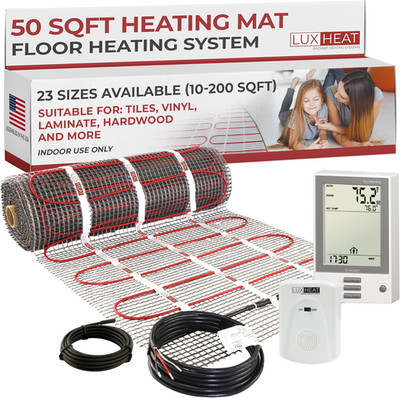 50Sqft Floor Heating Mat Kit - 120V Electric Floor Heating System - Complete Ele