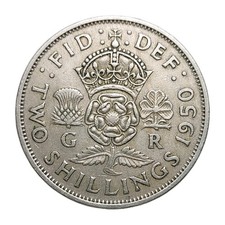 United Kingdom 1950 Two Shillings – George VI Florin Coin