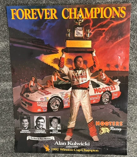 Alan Kulwicki LAMINATED Hooters Racing Poster ~ NASCAR Memorial Winston Cup 1993
