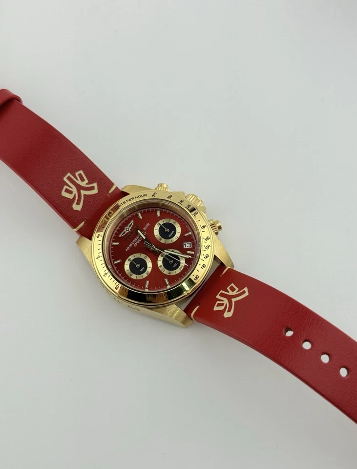 Invicta Men's Speedway 'FIRE' NATURE OF FORCE 40mm Chronograph Red Tone SS Watch - Image 4 of 4