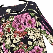 Johnny Was Floral 100 Silk Tunic Top Lightweight Boho Read Women  s Sz S