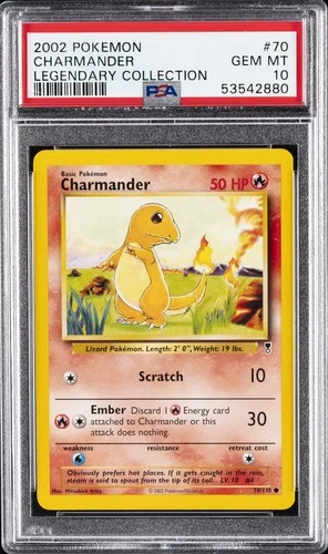 2002 POKEMON LEGENDARY COLLECTION #70 CHARMANDER PSA 10