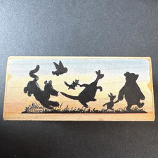 All Night Media Pooh Sing Ho Silhouette Piglet Roo Tigger Rubber Stamp Disney