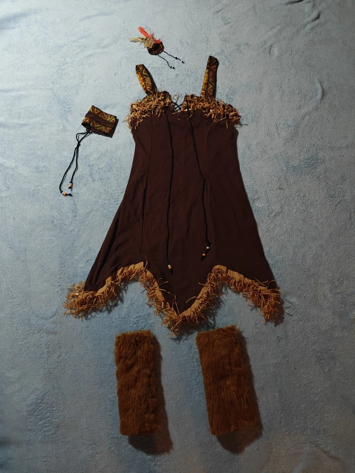 PRÍNCIPE NATIVO AMERICANO TALLA: JR. (S) 5 PIEZAS ASPECTO AUTÉNTICO..VER MEDIDAS Foto 2 de 4