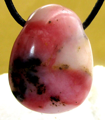 PINK OPAL ANDENOPAL A-Qualiität Trommelstein gebohrt  EDELSTEIN  ANHÄNGER  Nr.32