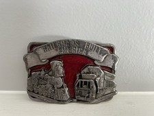 Railroads Built America Casted Metal Belt Buckle 1984 Made in USA