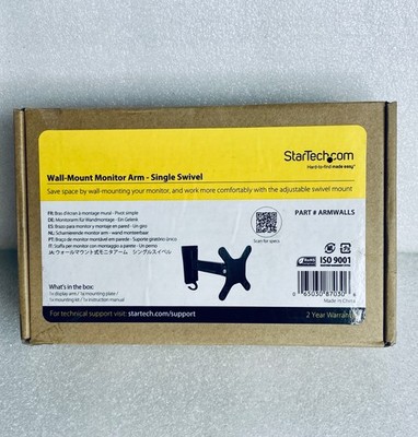 new - StarTech Wall-Mount Monitor Arm Single Swivel For 13'' To 34'' Monitors