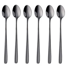 Set of 6 8 inch 18/10 Long Handle Iced Tea Spoons Coffee Spoon Sets Mixing