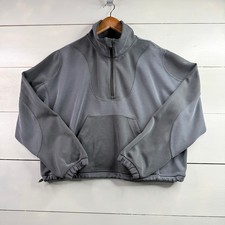 Lululemon Softstreme Ribbed Half Zip Pullover Sweatshirt Womens 12 Gray