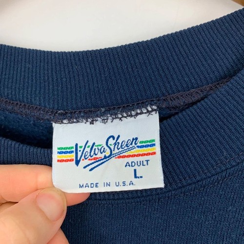 Vintage 90s Sweatshirt Medium? Navy Blue Garden Springs Place To Be Pullover - Picture 10 of 15