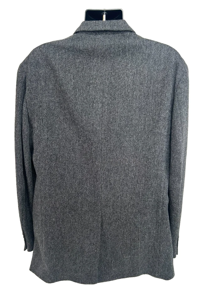 Vintage Polo Ralph Lauren Coat Jacket Wool Herringbone Lightweight Tweed XL - Image 2 of 4