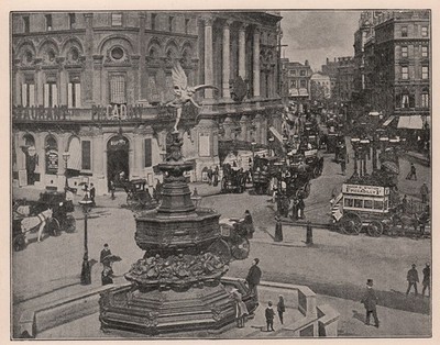 1892-3. Shaftesbury Memorial Brunnen. Piccadilly Circus. Eros 1898 alte Karte