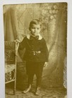 Antique RPPC 4 Year Old Boy in Dressy Victorian & Edwardian Blended Attire Sepia — photo 4