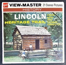 Lincoln Heritage Trail View Master Packet A390 3 Reel Set GAF 3D Stereo Pictures