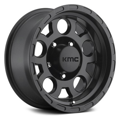 One 16x8 KMC KM522 Enduro 5x114.3 0 Matte Black Wheel Rim 83.7