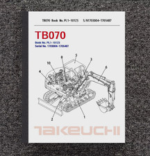 TB070 HYDRAULIC EXCAVATOR TRACTOR SERVICE PARTS MANUAL FITS TAKEUCH TRACTOR