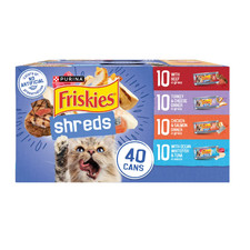 Purina Friskies Shreds Gravy Variety Pack, Wet Cat Food, 5.5 oz Cans, 40 Pack 2.38 per gallon